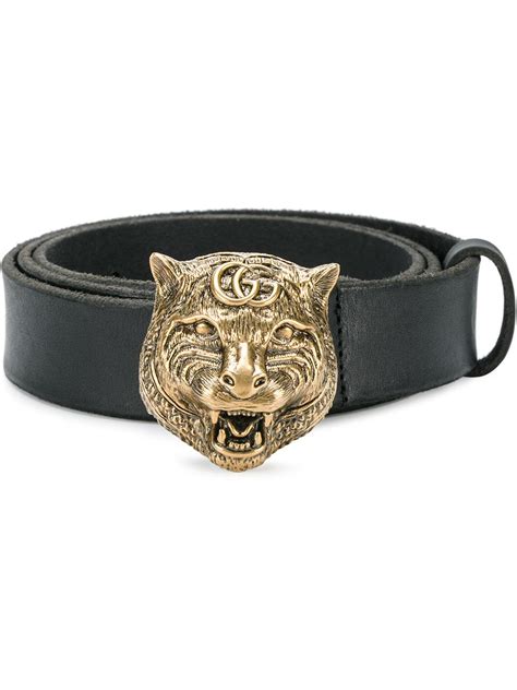 gucci men tiger head buckle|Gucci Men's Tiger Head Buckle Leather Belt .